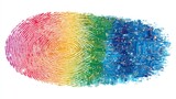 Colorful fingerprint with circuit board overlay