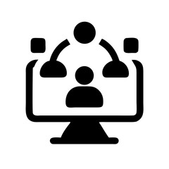 Aufkleber - Online meeting collaboration team work conference video call remote work communication vector icon design