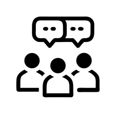 Poster - Community discussion forum icon representing group communication and social interaction platform design