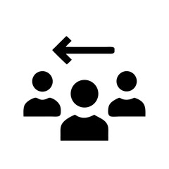 Poster - Team members leaving icon vector illustration for business and social media content design element