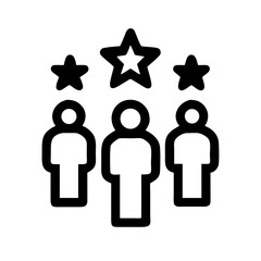 Poster - Teamwork success icon for business achievement and collaboration with star rating and team members