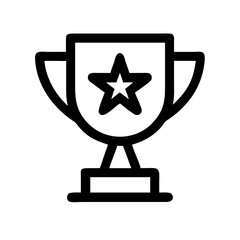 Poster - Vector illustration of star trophy icon for achievement award and success in black and white style