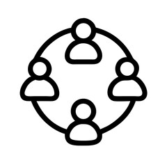 Poster - Teamwork collaboration circle icon vector illustration for business partnership and networking concept