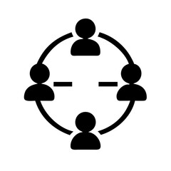Poster - Teamwork collaboration people connection circle network social community unity group icon symbol concept