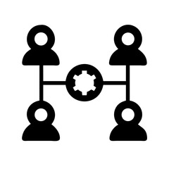 Poster - Teamwork collaboration network connection people gear mechanism process automation management system