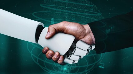 Poster - Internet connection controlled by AI robot huminoid and machine learning process to analyze data connectivity and cyber security . 3D rendering .