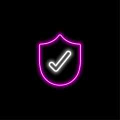 Fototapete - Check mark icon. neon style. 3D tick sign. Green Check mark icon isolated on white background. Simple branding graphic flat design. Green button yes. Vector illustration.