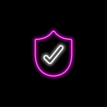 Check mark icon. neon style. 3D tick sign. Green Check mark icon isolated on white background. Simple branding graphic flat design. Green button yes. Vector illustration.