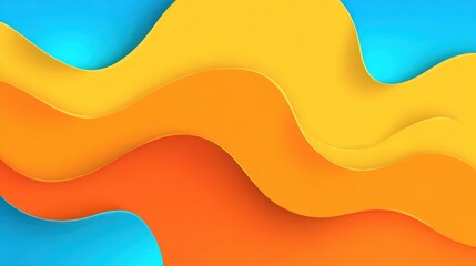 Poster - Layered, wavy shapes in vibrant colors.