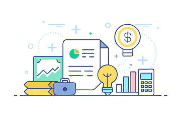 Poster - Financial growth and business idea illustration