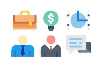 Poster - Business icons for finance strategy and communication concepts