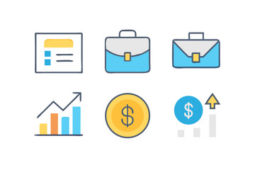 Poster - Business and finance icons for growth and success