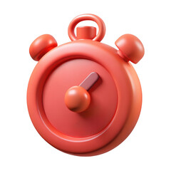 Poster - 3d alarm clock with bells isolated on transparent background