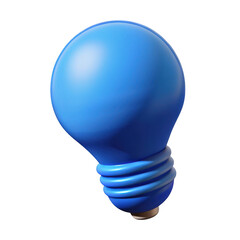 Poster - 3d blue light bulb isolated on transparent background