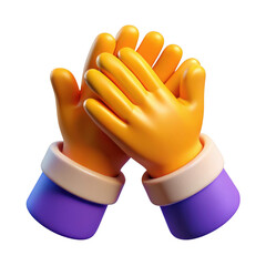 Poster - 3d clapping hands gesture isolated on transparent background