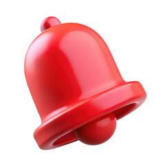 Poster - 3d red notification bell isolated on transparent background