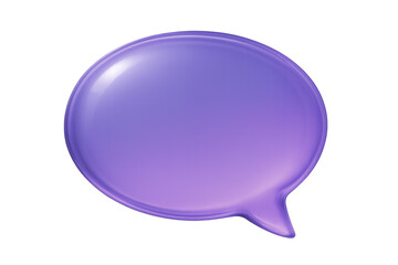 Leinwandbilder - Purple 3d speech bubble hovering against transparent backdrop, conveying communication and social media messaging potential