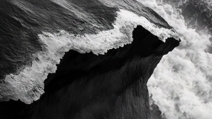 Wall Mural - a classic black and white photograph of the ocean, perfect for uses where a timeless look is desired
