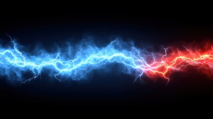 Poster - Colorful Lightning Bolt Against Dark Background Effect