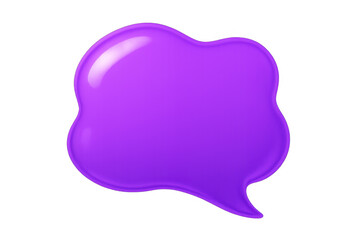 Leinwandbilder - Glossy purple speech bubble floating on a transparent background, representing communication and conveying messages