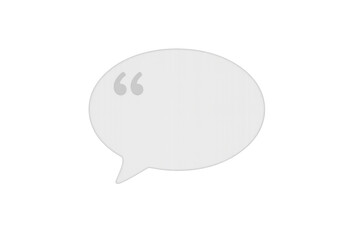 Leinwandbilder - Speech bubble with quotation marks, offering customizable space for personal messages against transparent backdrop