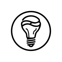Poster - simple lightbulb inside a circle with a black outline on a white background design element image