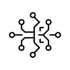 Poster - Schematic diagram showing connections and nodes in a complex network arrangement for technology use