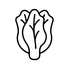 Poster - Depiction of a leafy green vegetable with prominent veins and a simple outlined design style present