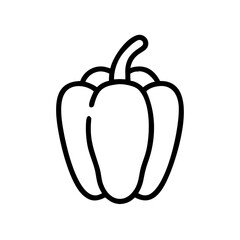 Poster - Simple graphic representation of a bell pepper with a thick outline on a white background design element