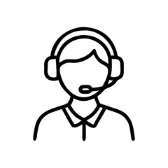Poster - Person with headset and microphone providing customer service assistance online and by phone support today
