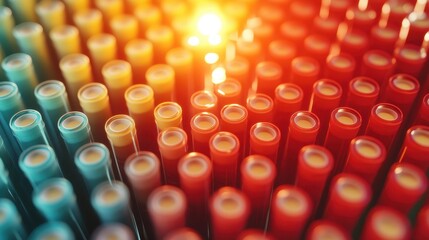 Poster - Colorful Arrangement of Bottles in Vibrant Abstract Background