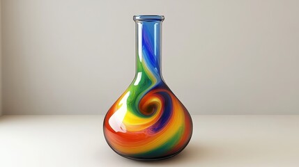 Poster - Colorful Glass Vase with Swirling Patterns and Vibrant Colors
