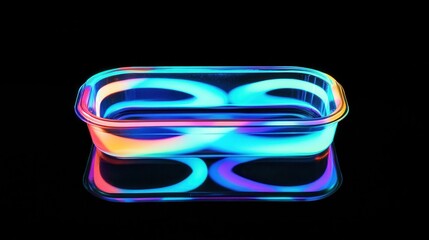 Poster - Colorful Light Reflections in a Transparent Glass Container