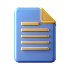 Poster - Copy file document sign icon side view 3d rendering illustration with transparent background

