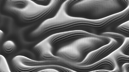 Poster - Point wave noise texture. Abstract dot background. Technological cyberspace background.