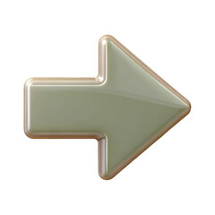 Poster - Right pointing arrow icon front view 3d rendering illustration with transparent background clean

