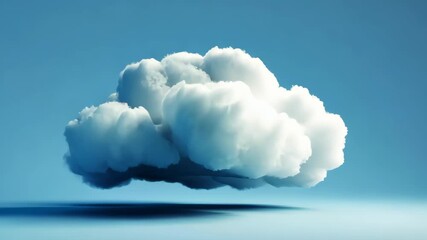 Wall Mural - Cloud of serenity:A captivating image of a single, fluffy cloud, inviting viewers to a state of tranquility against a serene backdrop. The fluffy cloud evokes a sense of calmness and peace.