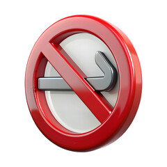 Poster - No smoking warning sign icon side view 3d rendering illustration on transparent background health
