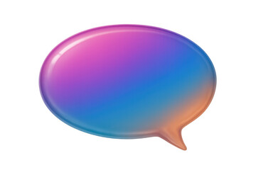 Poster - Gradient speech bubble representing online chatting and social media messaging with transparent background