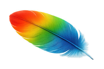 Poster - Rainbow feather representing freedom, art, and creativity, isolated on transparent background, perfect for graphic design projects