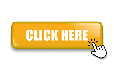 Fototapete - Click here web buttons with hand cursor. Set of action button with arrow pointer. Click button. Modern action button mouse click symbol. Computer mouse click cursor or Hand pointer symbol.