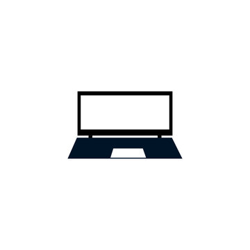 Laptop computer icon. Portable device symbol. Digital screen Vector. Technology equipment illustration.