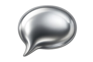 Leinwandbilder - Metallic speech bubble gleaming with communication innovation, reflecting contemporary connection on clean transparent surface