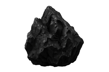 Poster - Jagged rock formation casting sharp shadows, isolated on transparent background, ready for digital composition