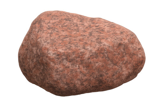 3d rendering of a red rock with rough texture, isolated on transparent background, perfect for compositions