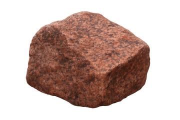 Poster - Rough textured granite rock with reddish hues, isolated on a transparent background, perfect for nature-themed compositions