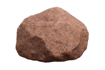Poster - Realistic 3d rendering of a big red rock isolated on transparent background, perfect for compositing and photo manipulations