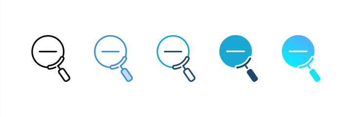 Zoom Out icon set multiple style collection