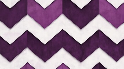 Poster - Purple and white chevron pattern with sharp angles creating a modern geometric design aesthetic look
