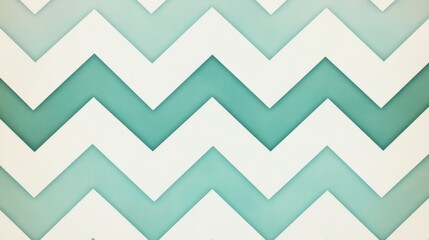 Poster - A zig zag pattern with white and turquoise colors creating a modern and geometric background design